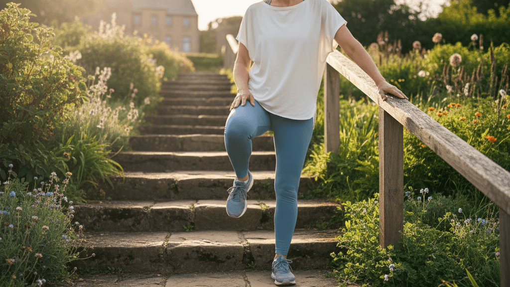 Ejercicio de fortalecimiento del cuádriceps para aliviar dolor de rodilla al subir escaleras