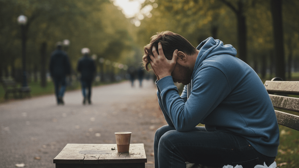 Representación de estrés mental que intensifica el dolor, conectando la ansiedad con la percepción del dolor