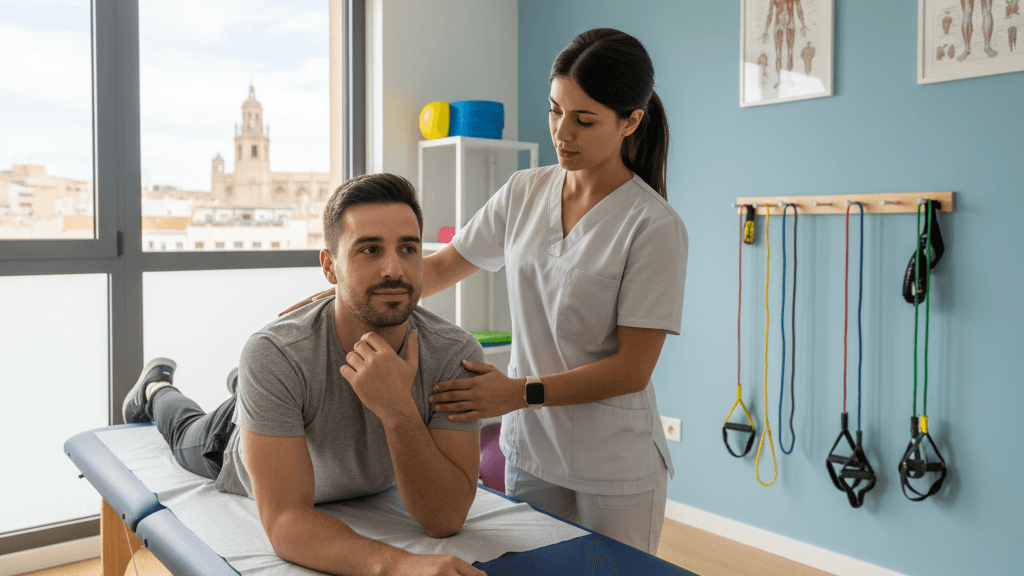 Fisioterapeuta en Murcia realizando terapia manual para aliviar dolor persistente