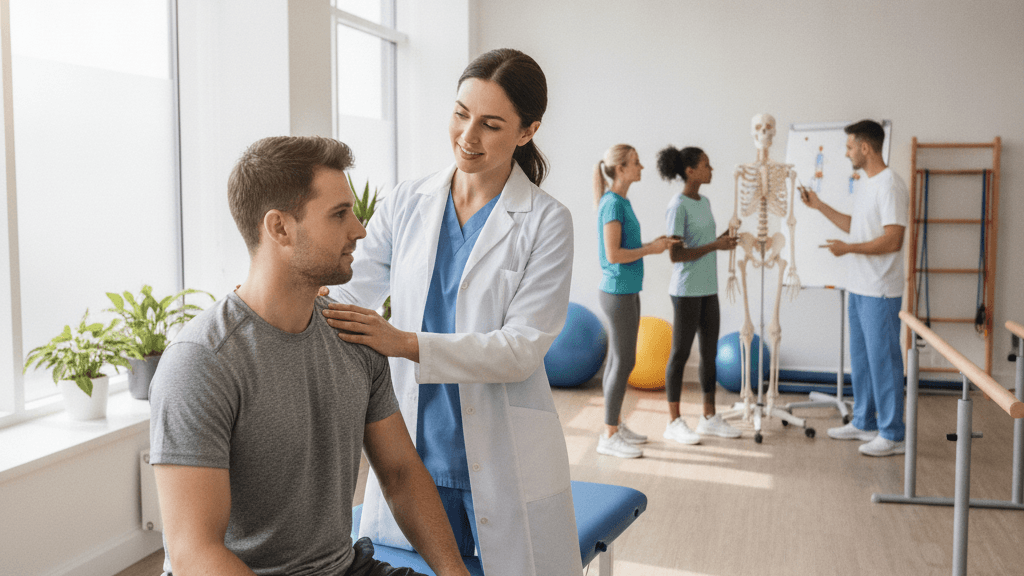 Fisioterapeuta en Murcia evaluando dolor post‑entrenamiento