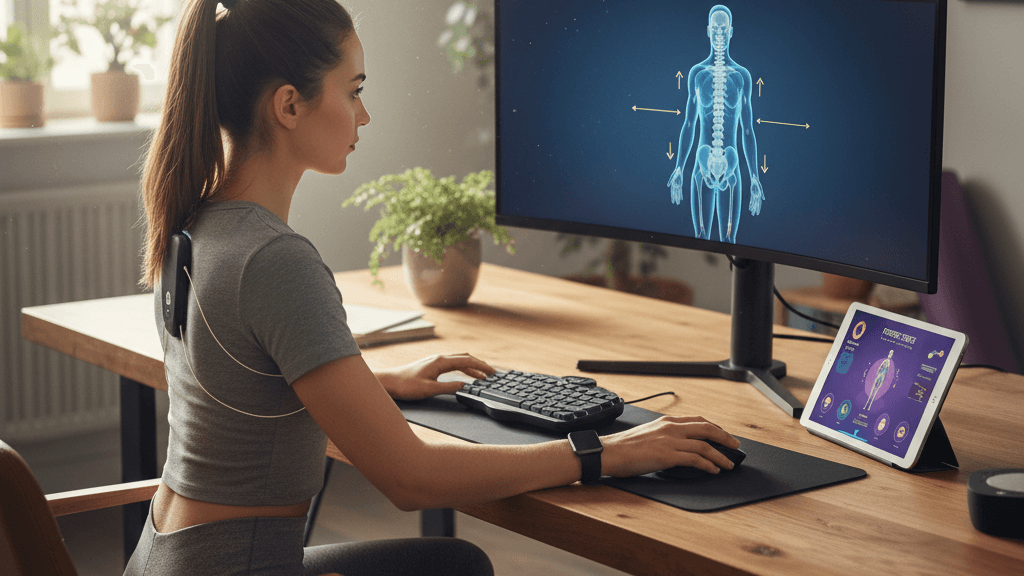 Aplicación móvil y sensor de postura que recuerdan pausas para evitar dolor cervical