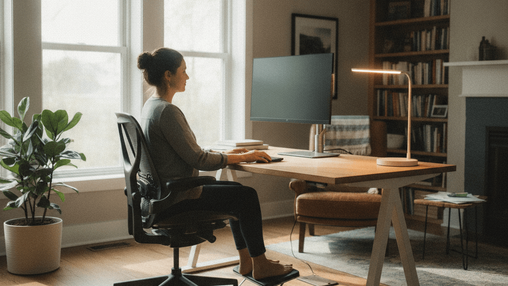 Iluminación de escritorio que reduce la tensión lumbar
